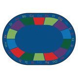 Tapis bleu / vert touffeté à motif coloré Premium Seating Collection