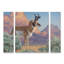 Ensemble de 3 panneaux muraux - Jeff Hoff «After the Storm Pronghorn», art mural sur toile pour le salon, la chambre à coucher ou le bureau 