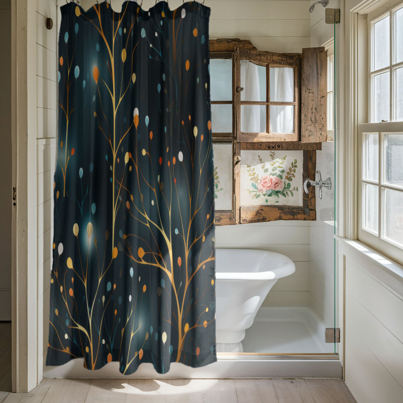 Vasanti Abstract Shower Curtain, 74" H x 71" W