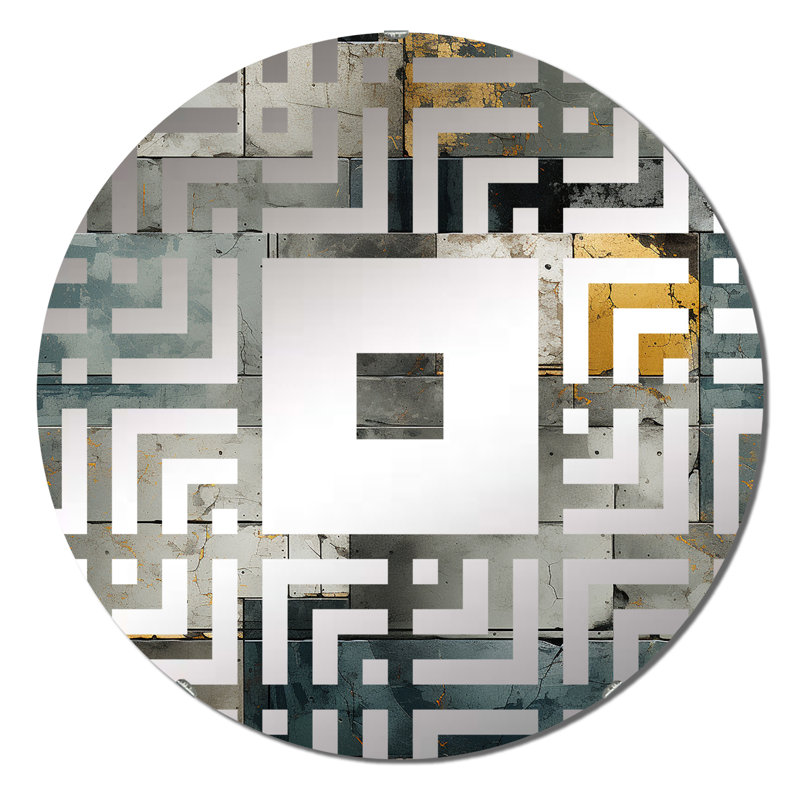Miroir mural industriel en béton industriel, 31,4 po x 31,4 po