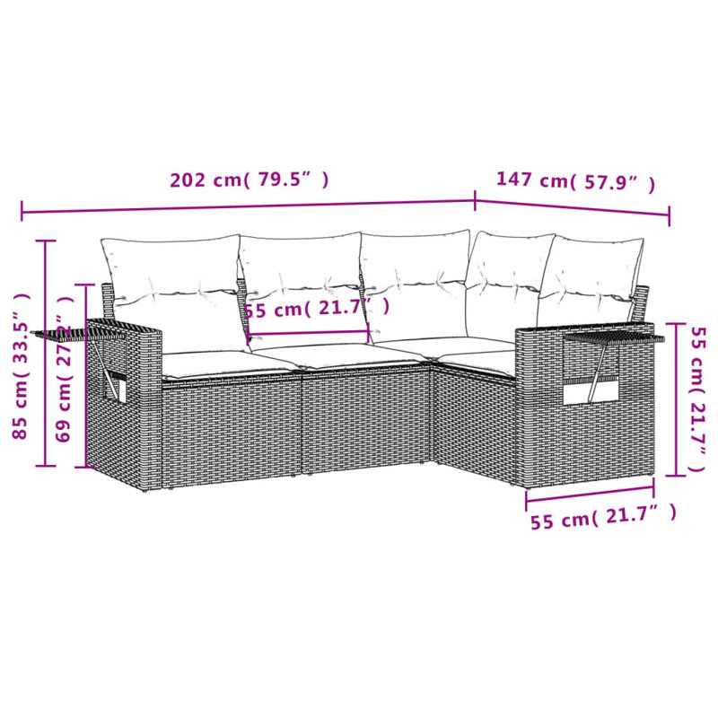 Vidaxl Garden Sofa Set Beige