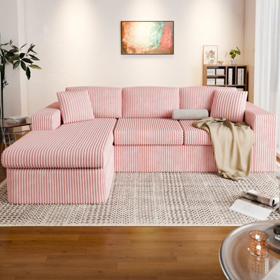 104.3" Upholstered Boneless Corduroy Cloudy Sofa
