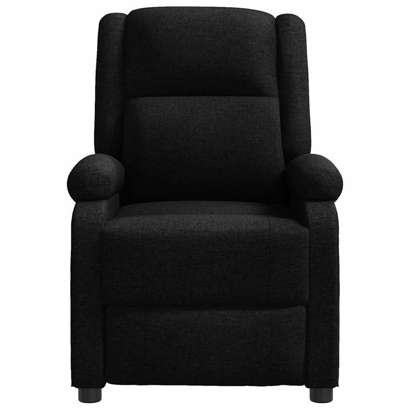  Recliner Chair Armchair Sofa Wing Back Chair Reclining Chair Fabric, Black Polyester