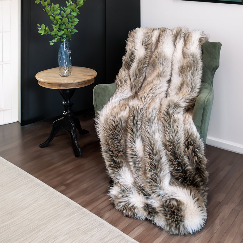 Jeté en fausse fourrure Thomas Collection®, L 60 po x L 72 po