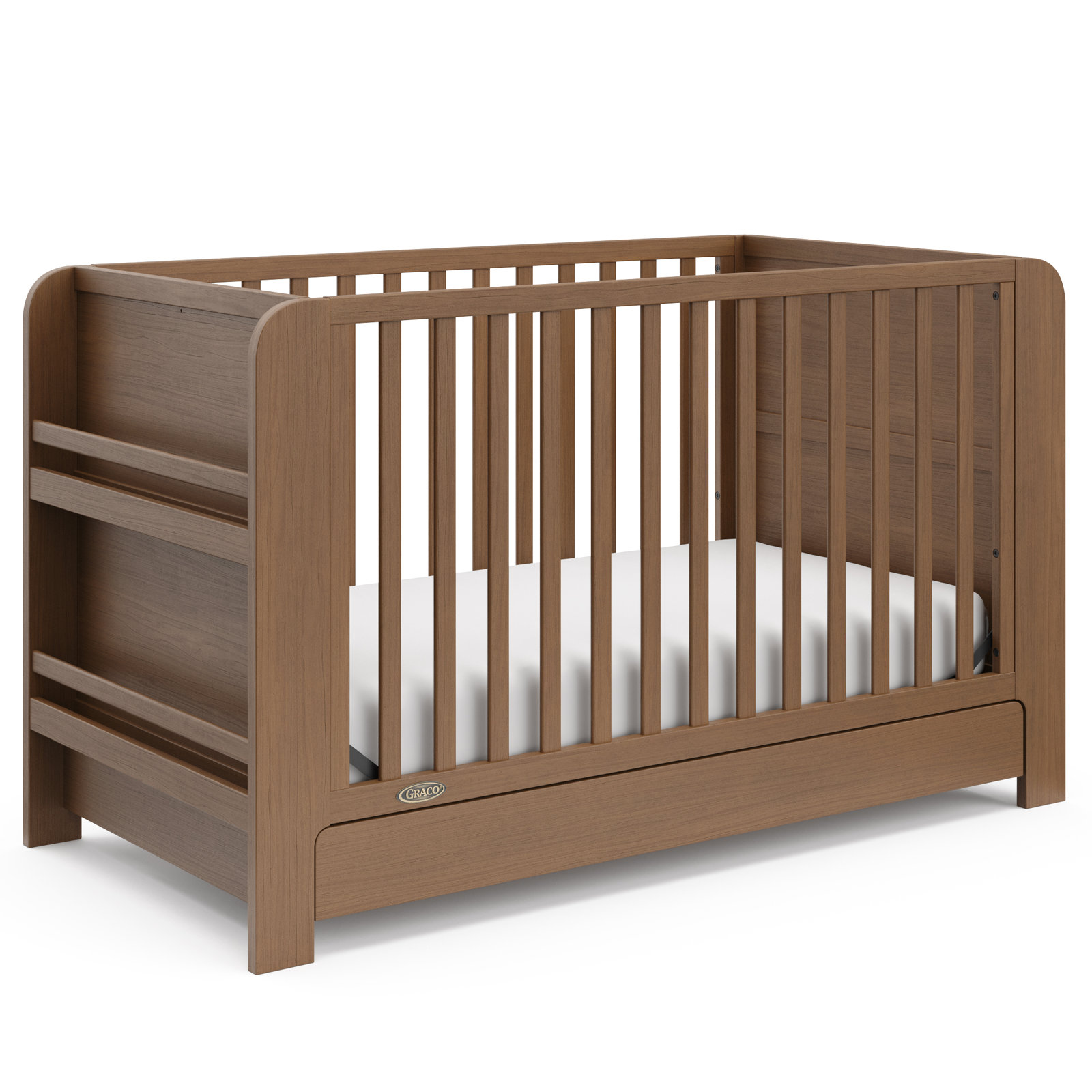 Read-with-Me Pine 4-in-1 Convertible Crib, Hazelnut, Crib