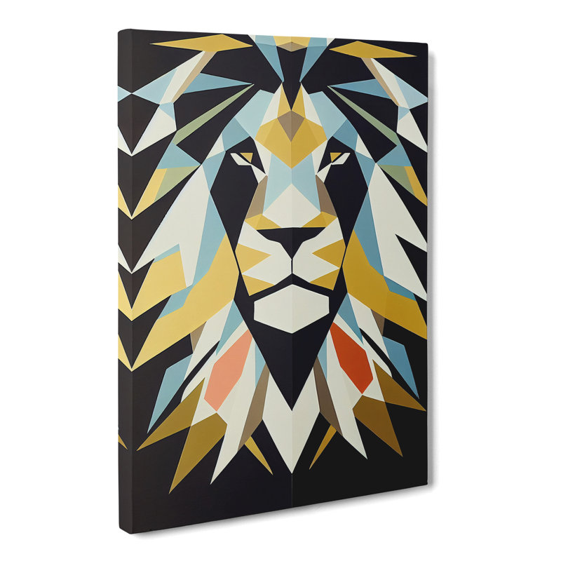 Lion Minimalism - Wrapped Canvas, 50cm H x 35cm W x 3cm D