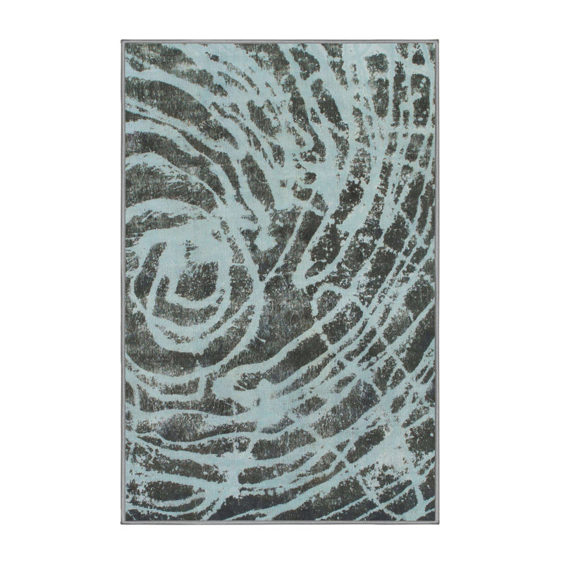 Tapis décoratif multicolore à motif abstrait, Rectangle 7 pi x 9 pi