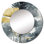 Hagel Tropical_Palm_Art_For_Ginkgo Art V - Traditional Wall Mirror, Yellow Round Decorative Mirror, Printed Metal Art