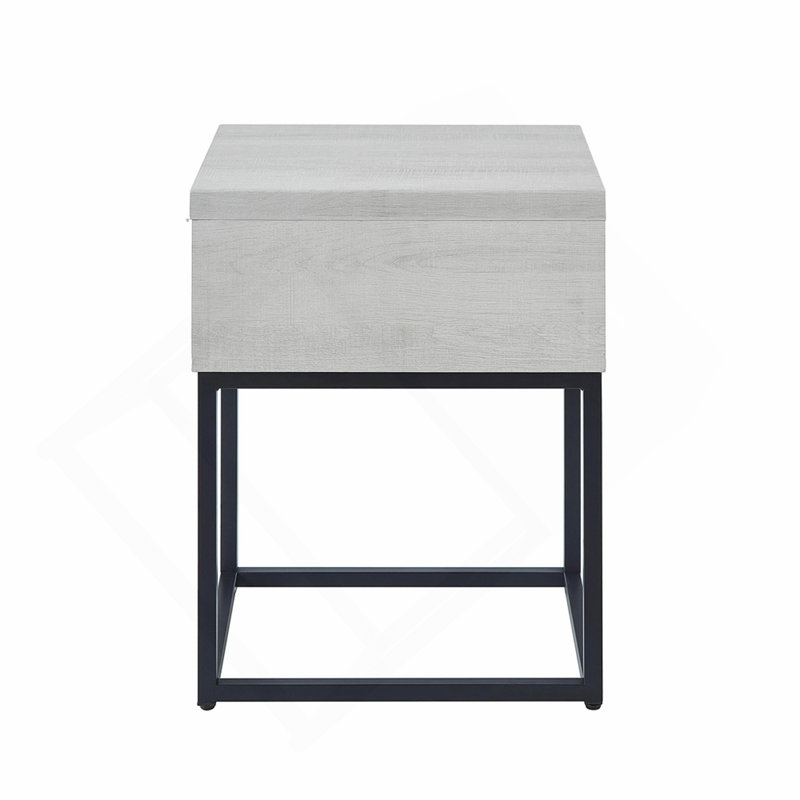 Table d'appoint de rangement contemporaine, blanche
