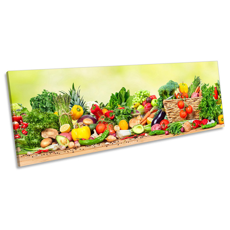 Fresh Vegetables Café Kitchen - Wrapped Canvas Panoramic Art Prints, 30.48cm H x 91.44cm W