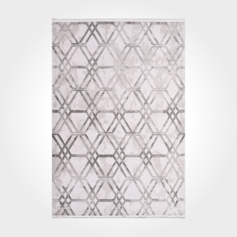 Modern/Abstract Gray Machine Washable Non-Slip Area Rug, Runner 2'7" x 8'3"