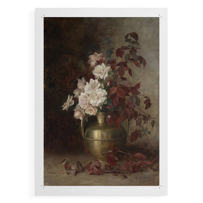 Imprimé floral rétro Cxxiii - impression sur toile seulement - non encadrée, H 18 po x l 12 po