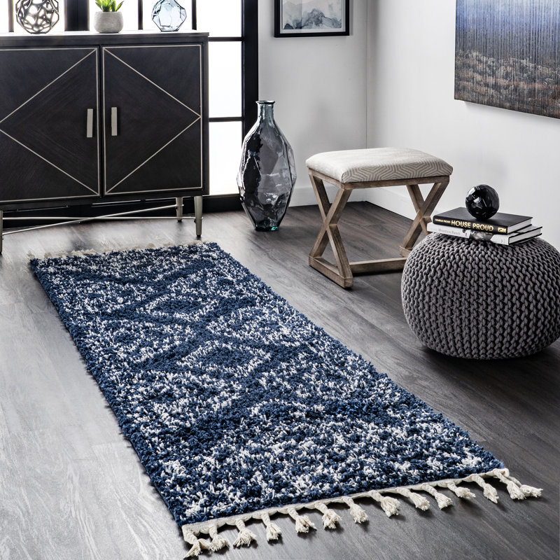 Armaghan Southwestern Blue Area Rug, Runner 2'8" x 8'