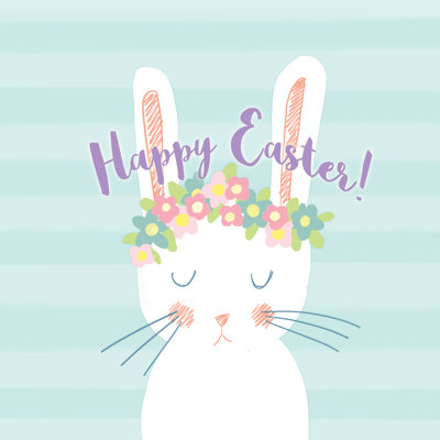 Easter Flower Bunny - Wrapped Canvas Print