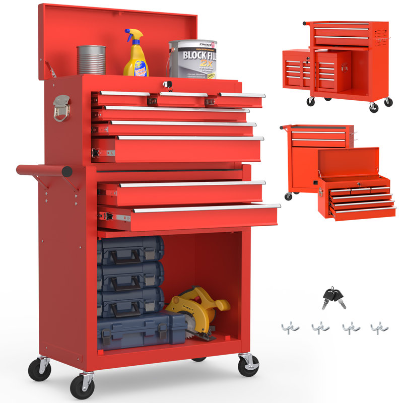 Boîte à outils 24,4 po Canisteo, Rouge