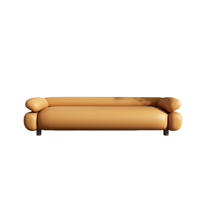 Banc rembourré polyvalent en cuir, H 19,68 po x l 70,86 po x P 19,68 po, Orange