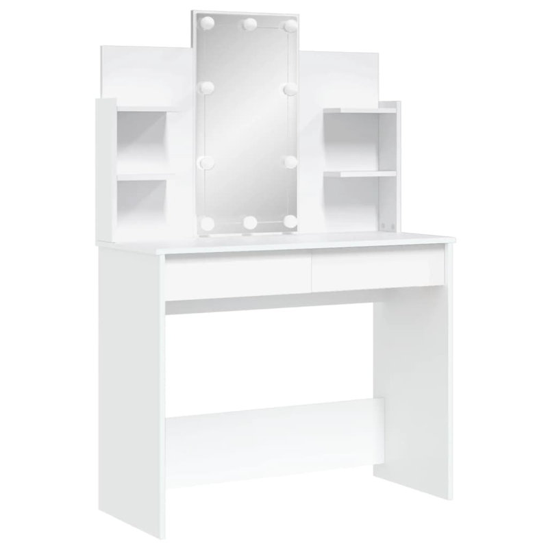 Micsunel Dressing Table with Mirror, White