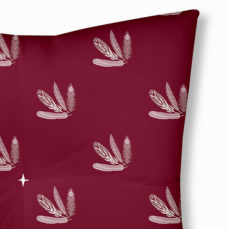 Oreiller capitonné 312_, Rouge, 26 po x 26 po