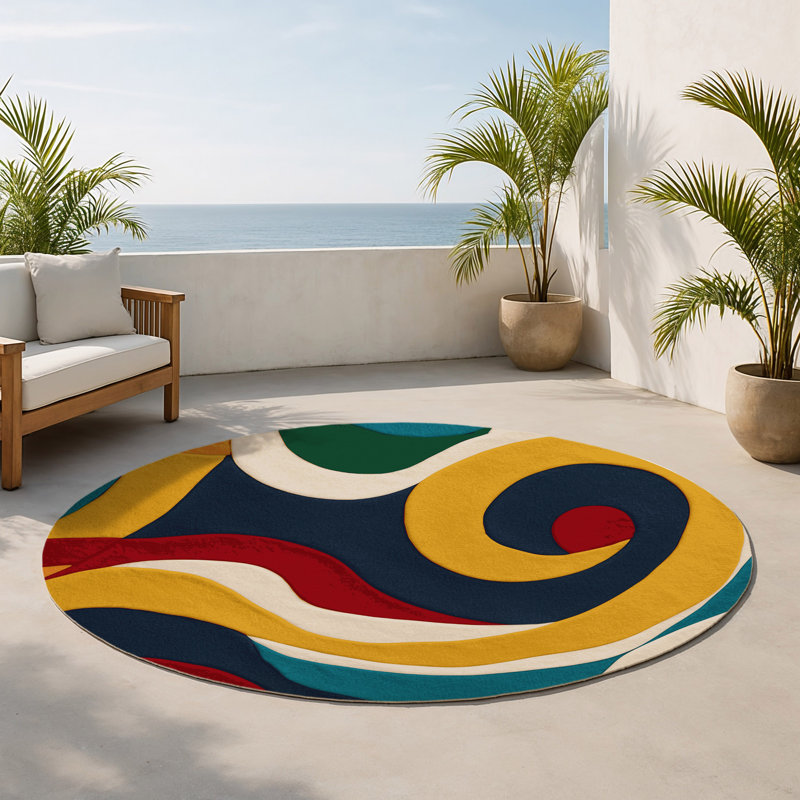 Tapis intérieur et extérieur Snappy Jiggle, Rond 5 pi