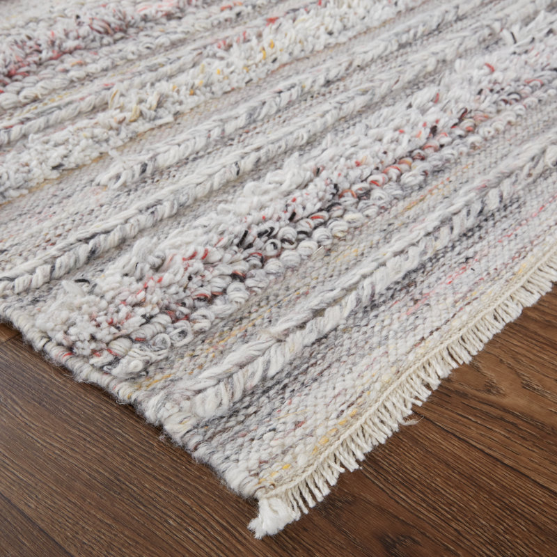 Tapis intérieur / extérieur gris / rouge / jaune Alline, Rectangle de 2 pi x 3 pi