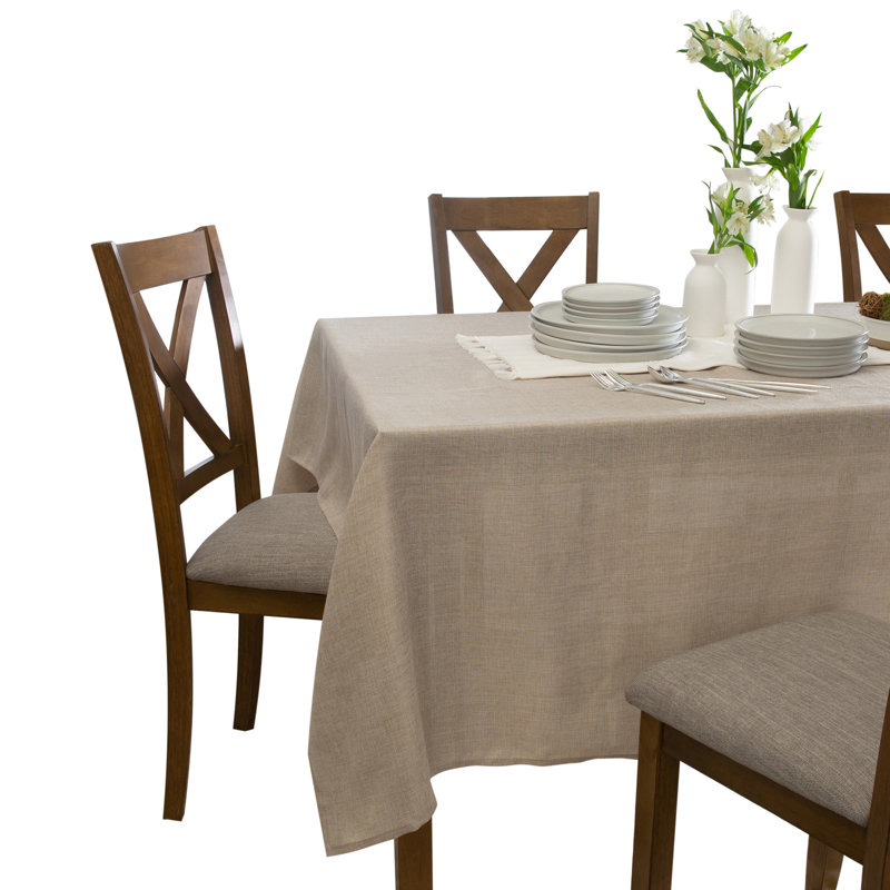 Gracie Oaks Chic & Rustic 70"X 108" Tablecloth In Cashmere, Linen, 70"x 108" Rectangle