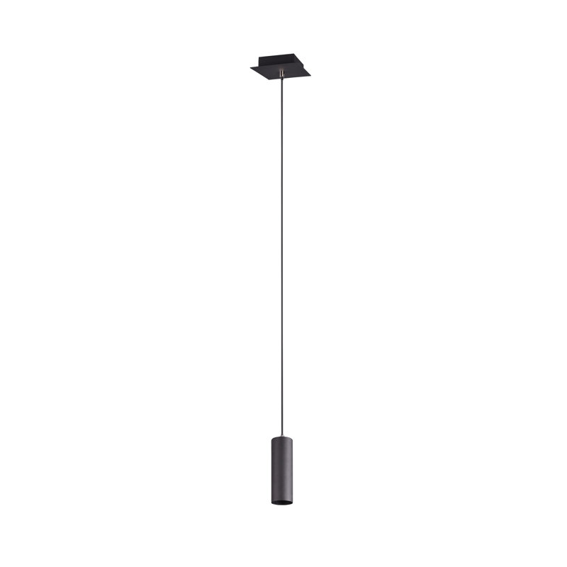 Karcher 1 Light Cylinder Pendant, Black