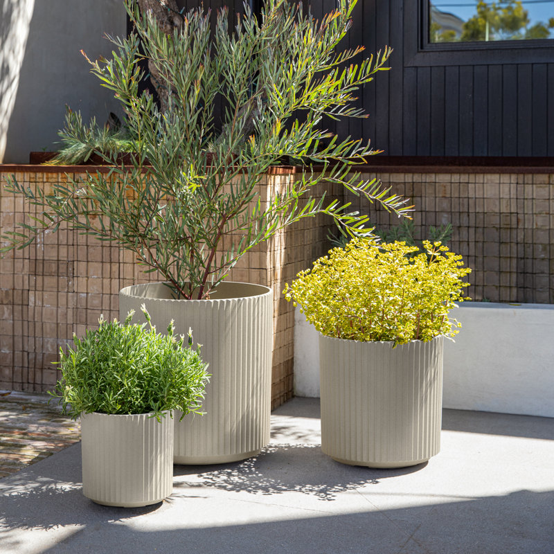 Pot à fleurs rond Demi Series, Sable