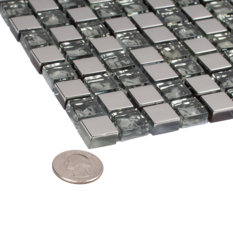 11.7" X 11.7" Polished Glass Mosaic Tile