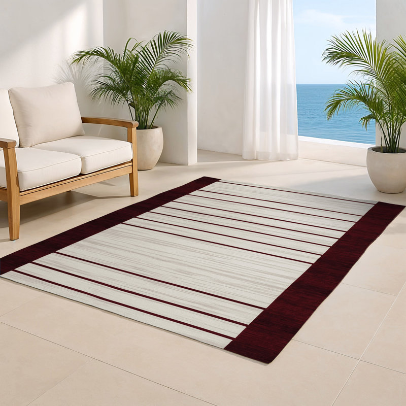 Tapis intérieur / extérieur gris HorizontalStripes, Rectangle 4pi x 6 pi