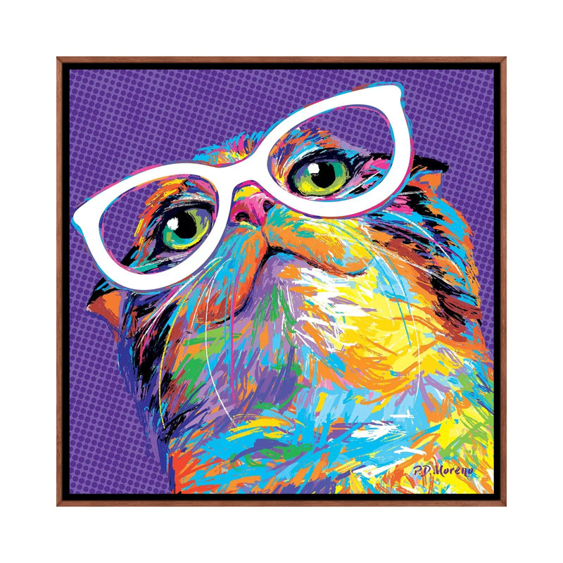 Felix by P.D. Moreno - Print on Canvas, Classic Brown Wood Framed, 45.72 cm H x 45.72 cm W