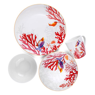 Azareya Piece Bone China Dinnerware Set - Service for 6