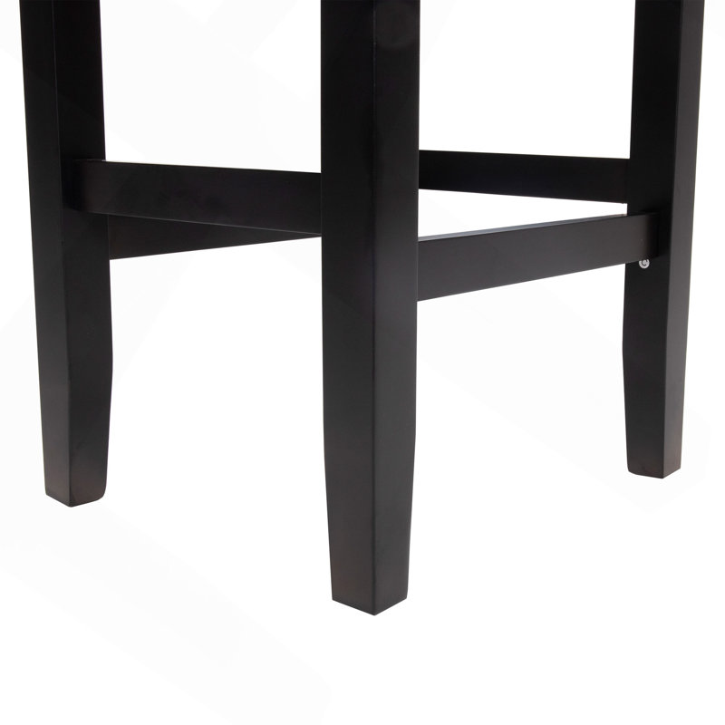 2 tabourets de comptoir sans dossier 26 po, tabourets de bar rembourrés en similicuir noir pour îlot de cuisine, Noir
