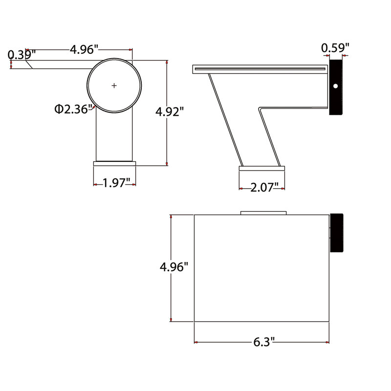 Robinet de salle de bain cascade 4,96 po, robinet de meuble-lavabo à poignée simple en laiton