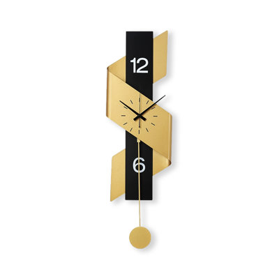 31.69" Black Golden Metal Free Form Wall Clocks