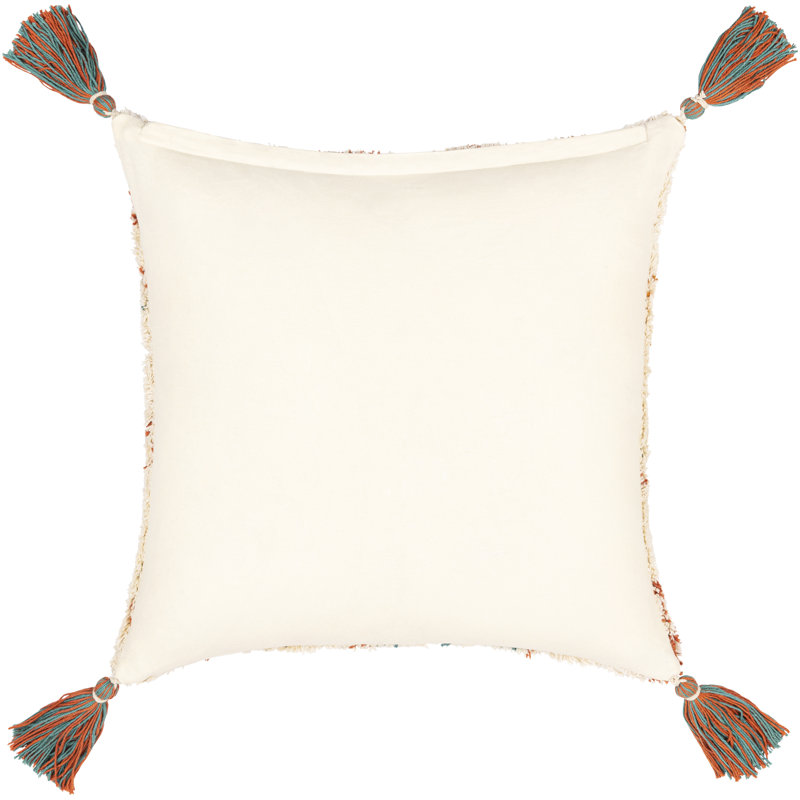 Nador 22" Square Embroidered Cotton Accent Pillow