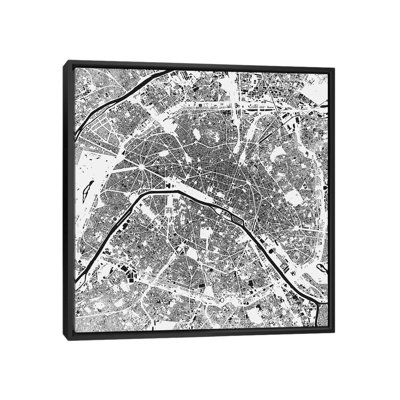 « paris », impression sur toile tendue encadrée en noir