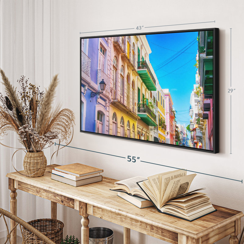 «Colorful San Juan Street, reproduction sur toile», H 29 po x l 43 po