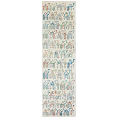 Tapis de couloir unique 2 pi 11 po x 10 pi 5 po ivoire