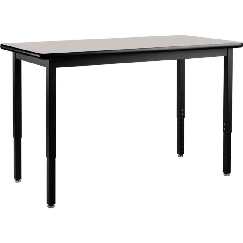 Metal Base Writing Desk, Gray Nebula, 37.25" H x 60" W x 24" D