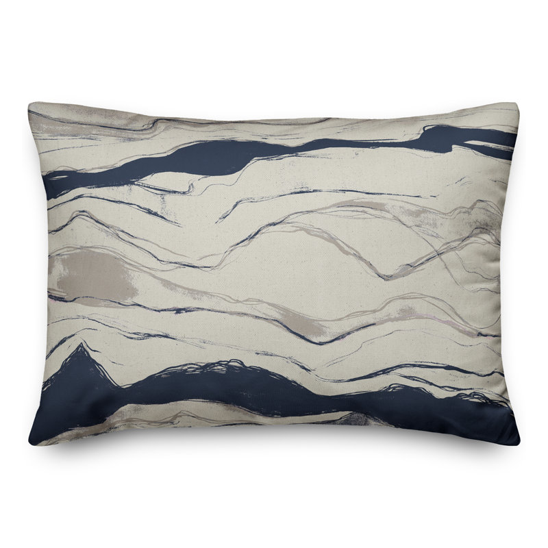  Housse et insert de coussin rectangulaire d'extérieur Flowing Lines, Bleu
