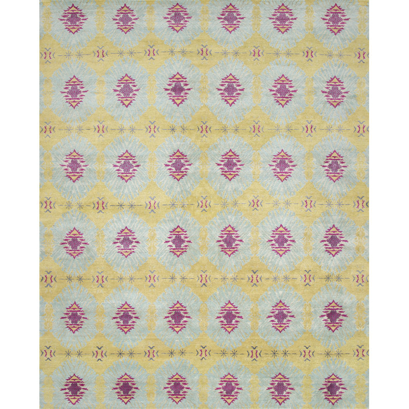 Gemini Ikat Area Rug in Chartreuse/Magenta/Lime/Lilac, Rectangle 8' x 10'
