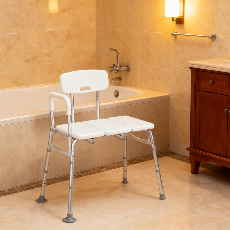 Lengthend Shower Bench with Arm for Elders