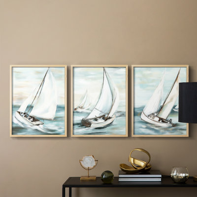 Sea and Shore  Series  IV  -Set Of 3 Framed Giclee Prints -Ready to Hang