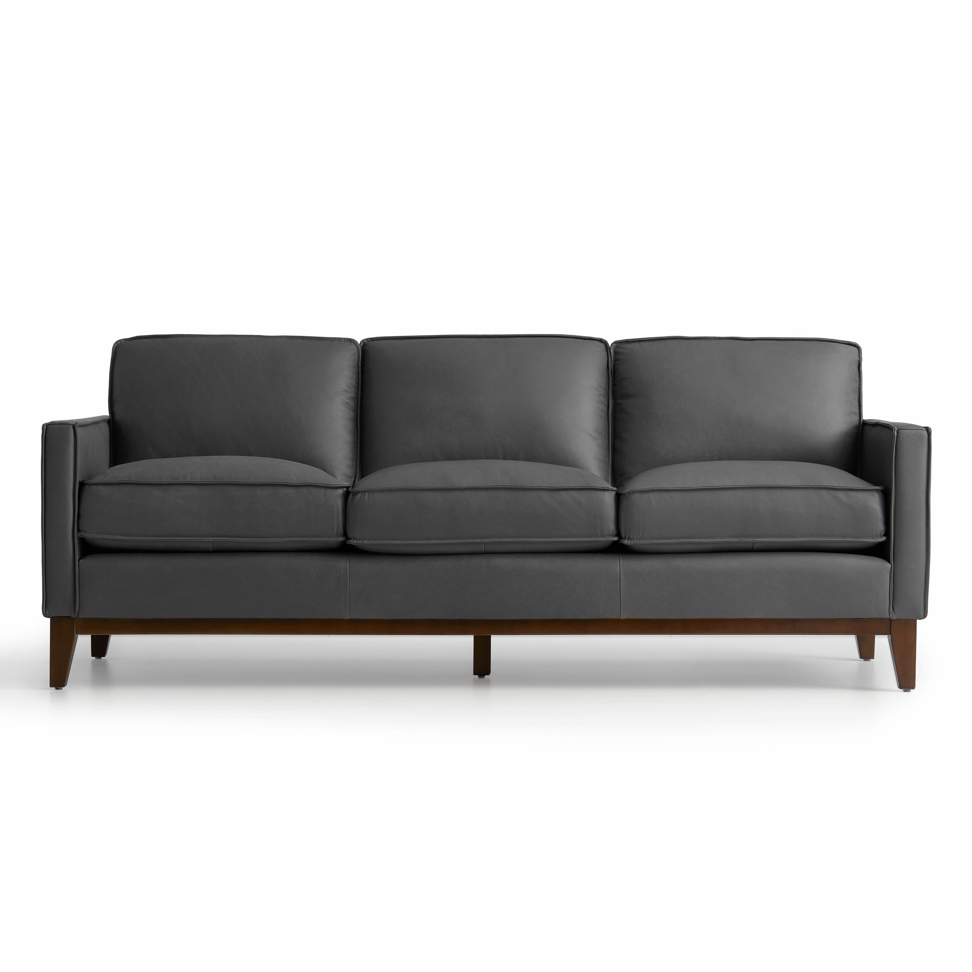 Cascades 85'' Upholstered Sofa, Gravel Genuine Leather
