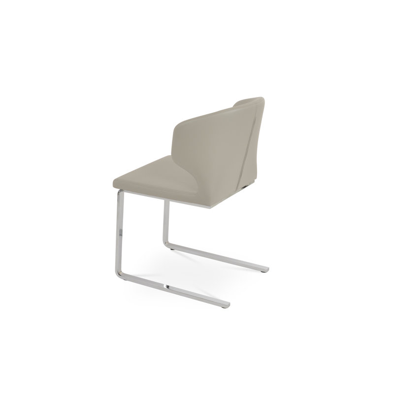 Chaise d'appoint Amed, Similicuir gris clair
