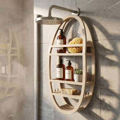 Serviteur de douche mural 25 po x 13 po en bois massif gris