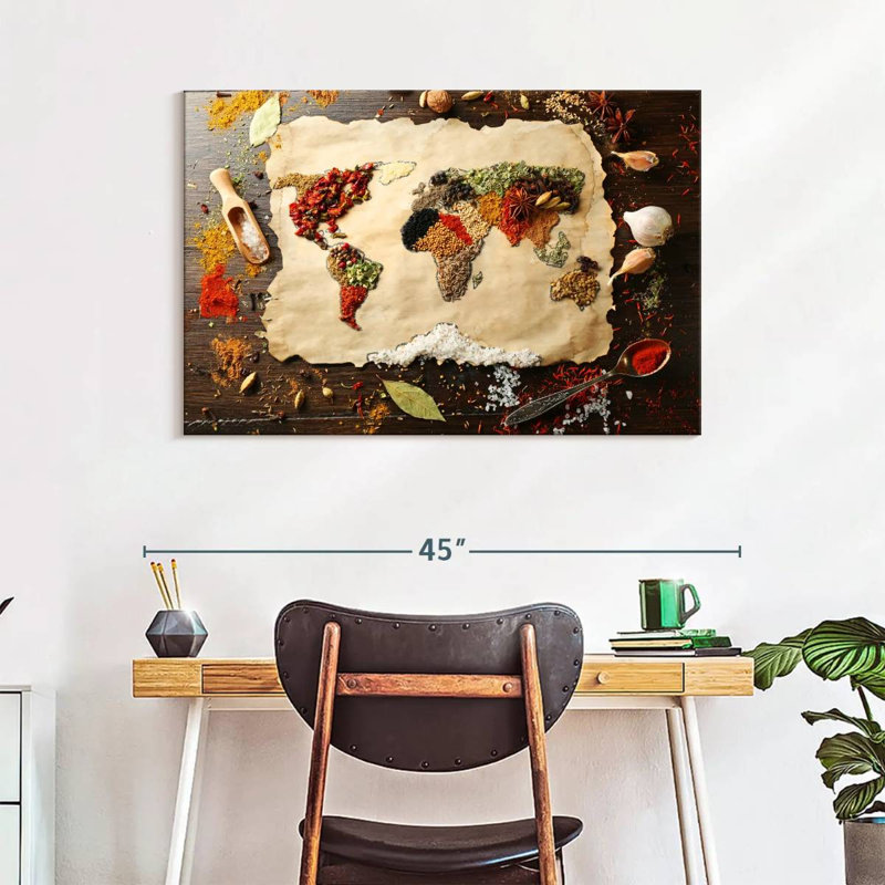 Impression «World Map», impression sur toile, H 39 po x l 26 po x P 1,25 po