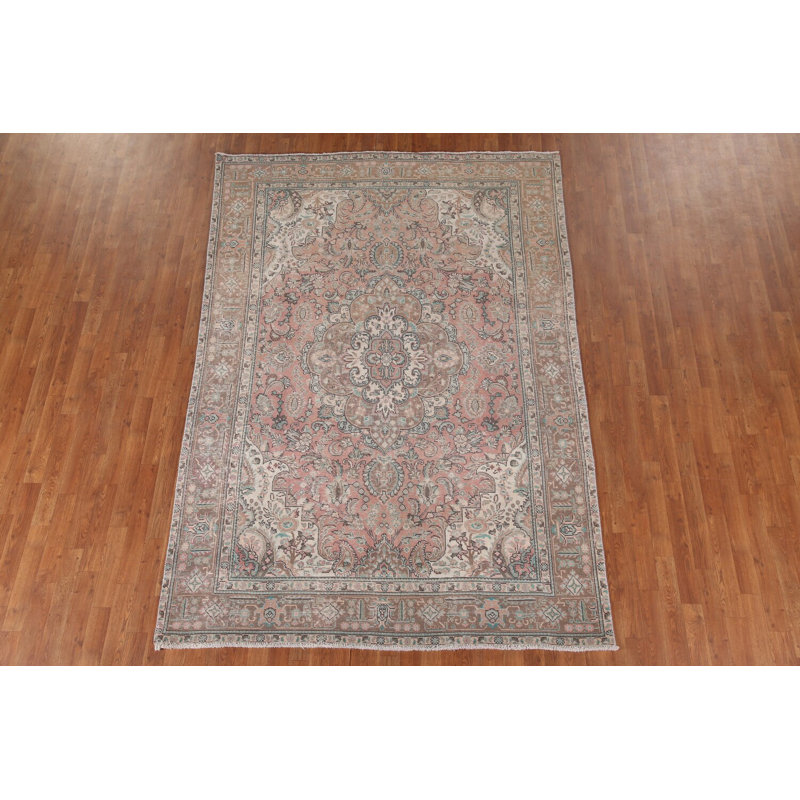 Tapis traditionnel rétro rose 6 x 9