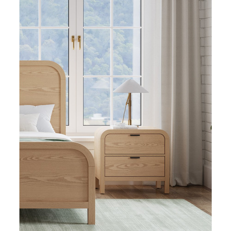 28 W Bedside Table, Timber