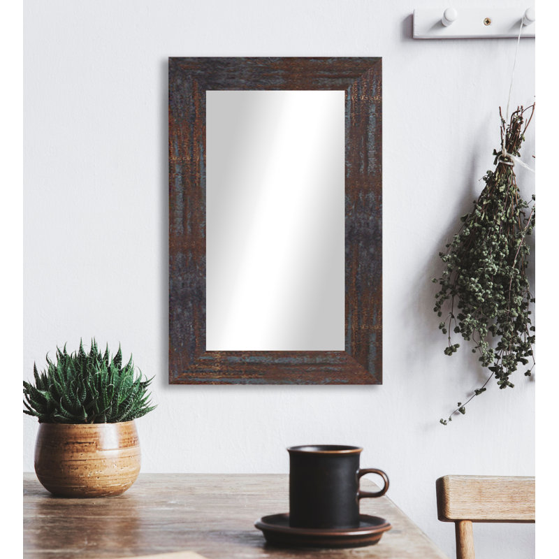 Miroir décoratif, Laiton acier industriel, 22 po x 33 po